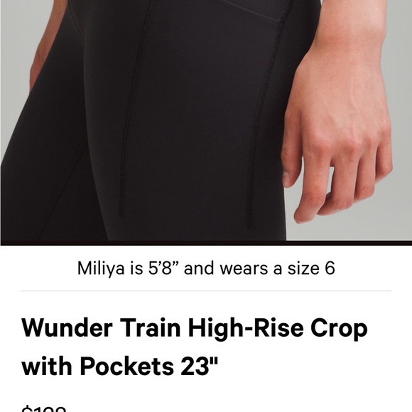 Lululemon Black High-Waisted Wunder Under 23” Leggings - Picture 5 of 13